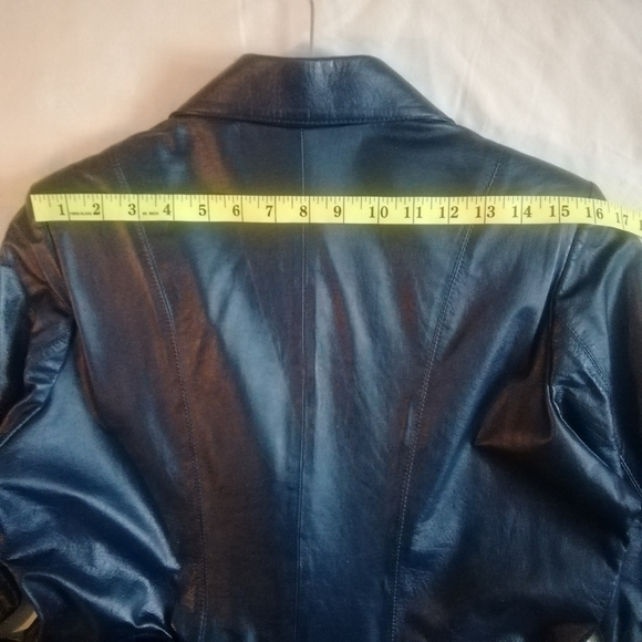 J J Disenos genuine leather trench coat - Picture 6 of 7